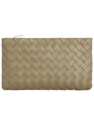 Intrecciato Leather Small Pouch Bag Taupe - BOTTEGA VENETA - BALAAN 1