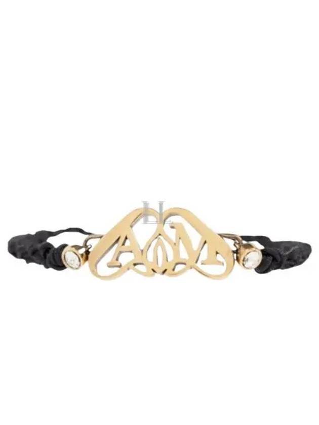 Logo Plaque Bracelet Black - ALEXANDER MCQUEEN - BALAAN 2