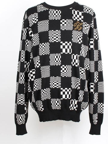 Distorted Damier crew neck knit XL - LOUIS VUITTON - BALAAN 1