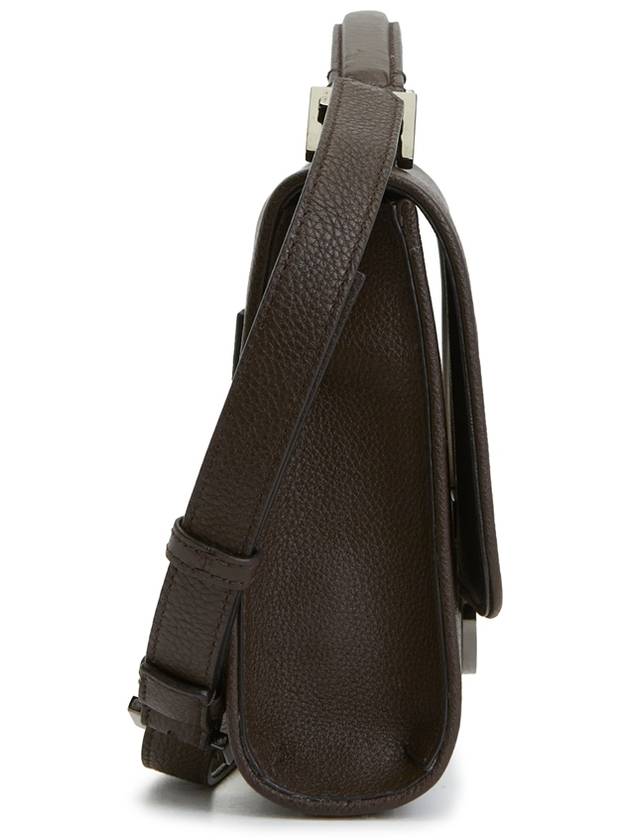 Signature V Logo Leather Cross Bag Brown - VALENTINO - BALAAN 4