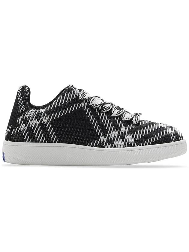 Check Knit Box Low Top Sneakers Black - BURBERRY - BALAAN 3