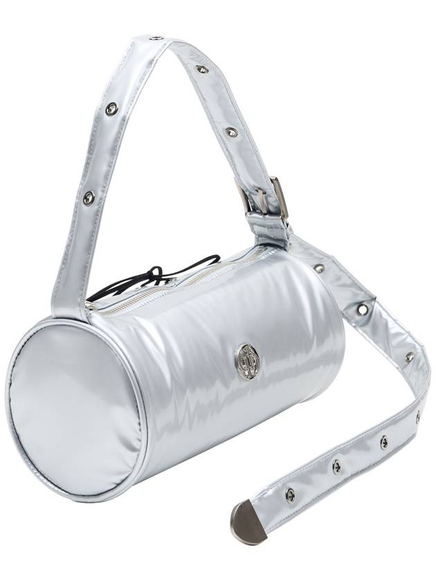 2WAY BELTED STRAP BARREL BAG SMALLGLOSSY SILVER - DON’T ASK MY PLAN - BALAAN 3