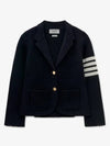 Women's Fine Merino Wool Link Jacket Navy - THOM BROWNE - BALAAN 2