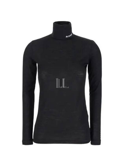 Women's Logo Print High Neck Long Sleeve T-Shirt Natural - JIL SANDER - BALAAN 2