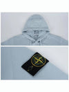 Logo Patch Cotton Fleece Hoodie Light Blue - STONE ISLAND - BALAAN 6