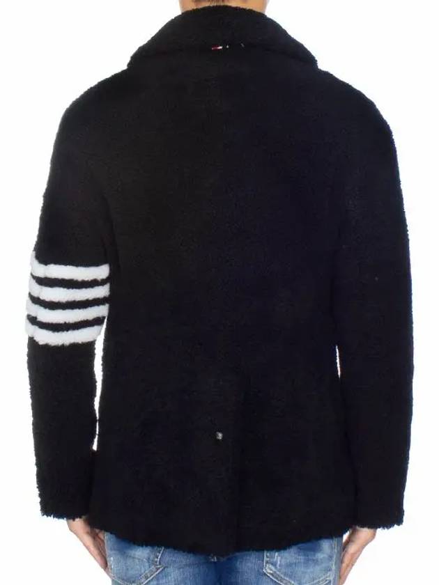 Men's 4 Bar Unconstructed Classic Shearling Double Coat Black - THOM BROWNE - BALAAN 6