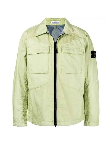 Men's Membrana Wappen Zip-Up Jacket Light Green - STONE ISLAND - BALAAN 1