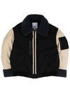 Real Sheepskin Goose Down Zip-up Jacket Black - PEOPLE OF THE WORLD - BALAAN 2