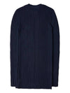 Women's Logo Knit Full Zip Up Cardigan Navy - MIU MIU - BALAAN 3