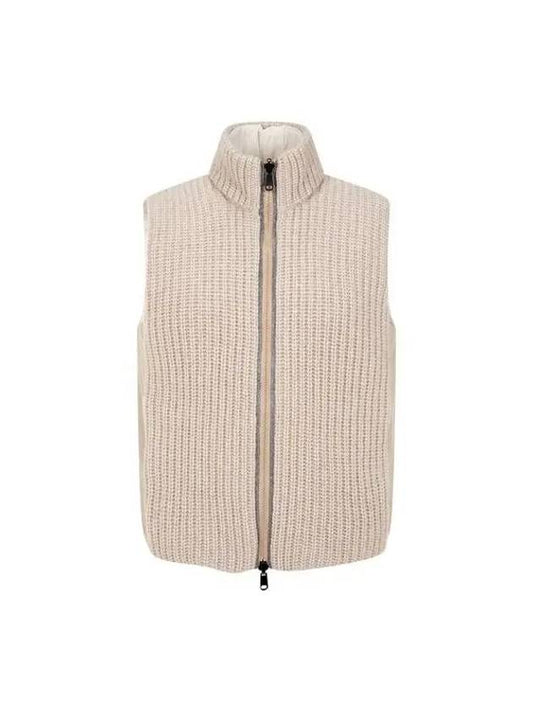 Shimaeul 8th Anniversary 10 ePoint 9 8 Women s Knit Panel Reversible Padding Vest Beige 271874 - BRUNELLO CUCINELLI - BALAAN 1