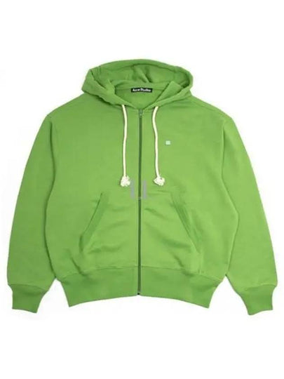 Small Face Logo Patch Zip-Up Hoodie Green - ACNE STUDIOS - BALAAN 2