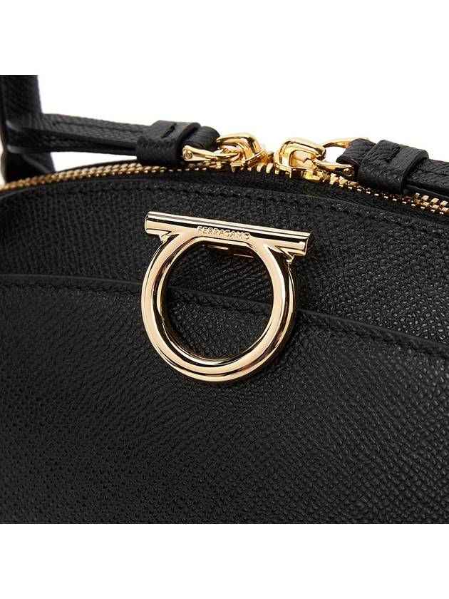 Gancini Leather Tote Bag Black - SALVATORE FERRAGAMO - BALAAN 8