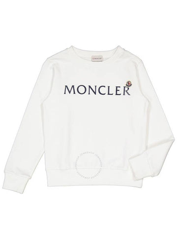 Moncler Girls White Logo-Print Cotton Sweatshirt, Size 8A - MONCLER - BALAAN 1