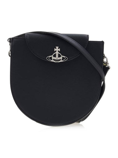 Smooth Half Moon Saddle Leather Shoulder Bag Black - VIVIENNE WESTWOOD - BALAAN 1