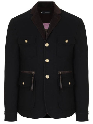 Men s gold button layered jacket black - DSQUARED2 - BALAAN 1