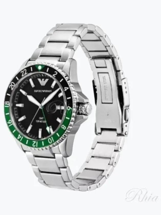 Men's Diver GMT Dual Time Metal Watch Silver - EMPORIO ARMANI - BALAAN 2