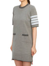 4 Bar Stripe Knit Midi Dress Grey - THOM BROWNE - BALAAN 3