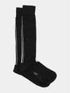 Ribbed Merino Striped Knee-High Socks Black - THOM BROWNE - BALAAN 2