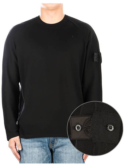 Shadow Project Crewneck Light Cotton Knit Top Black - STONE ISLAND - BALAAN 2