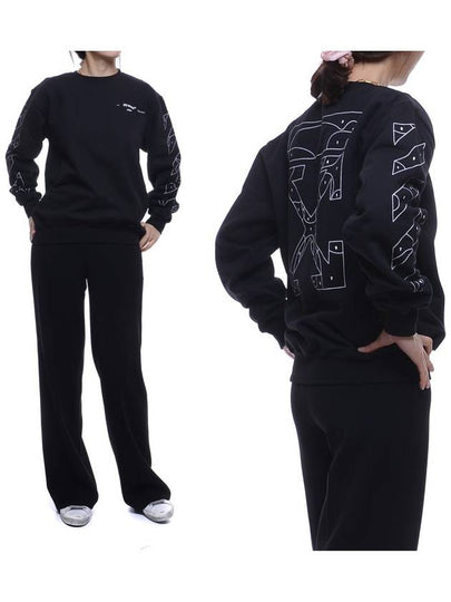 Puzzle Arrow Print Sweatshirt Sweatshirt Black - OFF WHITE - BALAAN 2