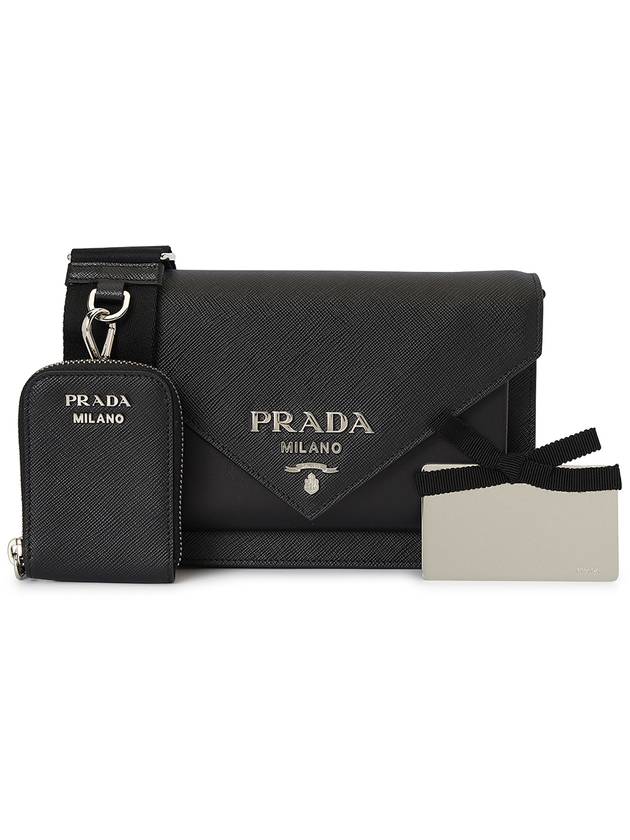 Saffiano Leather Mini Shoulder Bag Black - PRADA - BALAAN 2