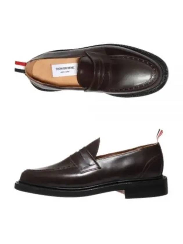 RWB Tab Leather Moccasin Loafers Brown - THOM BROWNE - BALAAN 2