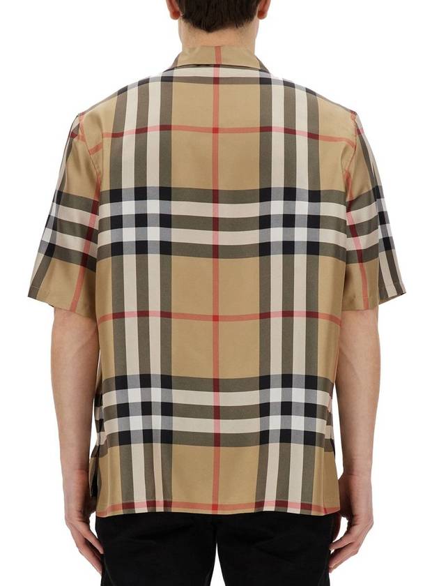 Vintage Check Silk Short Sleeve Shirt Archive Beige - BURBERRY - BALAAN 4