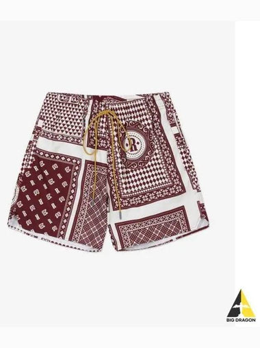 Card Print Swim Shorts Pants Maroon RHSS23SH530795941594 - RHUDE - BALAAN 1