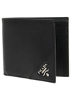 Saffiano Leather Half Wallet Black - PRADA - BALAAN 3