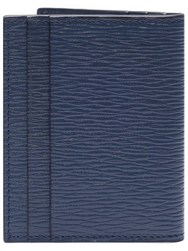 Gancini Card Wallet Deep Ocean Storm Black - SALVATORE FERRAGAMO - BALAAN 5