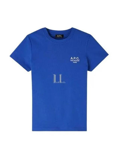 Denise Embroidered Logo Short Sleeve T-shirt Blue - A.P.C. - BALAAN 2