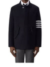 4 Bar Detail Merino Wool Single Coat Navy - THOM BROWNE - BALAAN 2