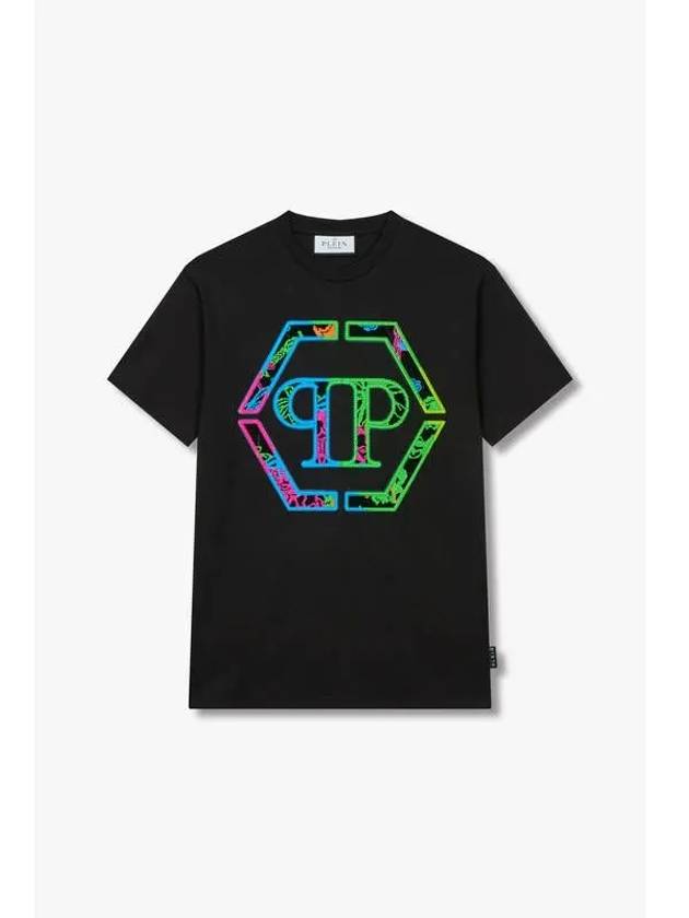 Men s Colorful Hotfix Logo T Shirt Black - PHILIPP PLEIN - BALAAN 1