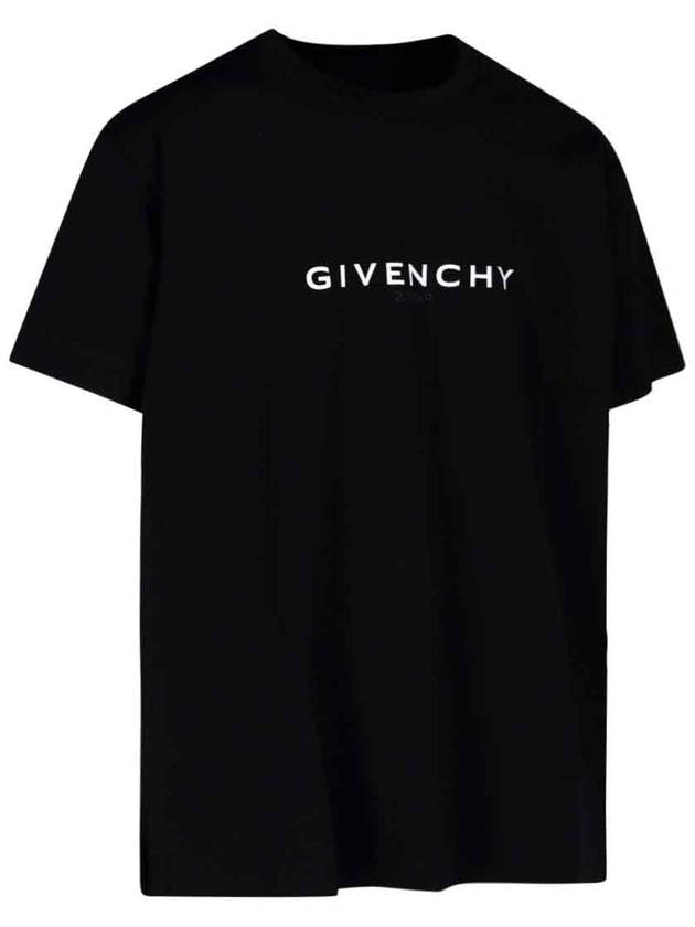 Reverse Logo Short Sleeve T-Shirt Black - GIVENCHY - BALAAN 4