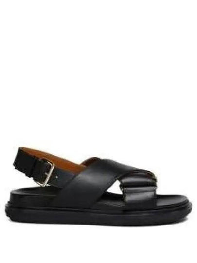 Fussbet Leather Sandals Black - MARNI - BALAAN 2