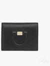 Gancini Logo Half Wallet Black - SALVATORE FERRAGAMO - BALAAN 2