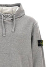 Cotton Fleece Garment Dyed Hoodie Grey - STONE ISLAND - BALAAN 4