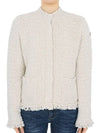 Logo Patch Padded Cotton Cardigan White - MONCLER - BALAAN 2