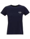 Denise Embroidered Short Sleeve T-shirt Navy - A.P.C. - BALAAN 2