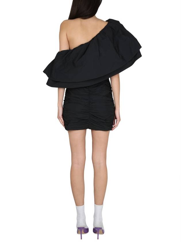 Drape one shoulder short dress black - ROTATE - BALAAN 4