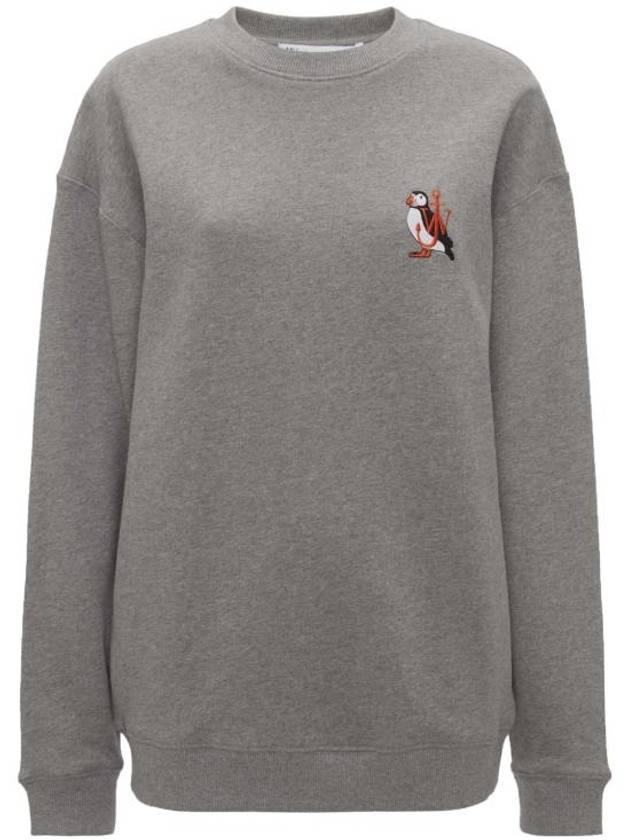 Embroidery Puffin Logo Sweatshirt Grey - JW ANDERSON - BALAAN 1