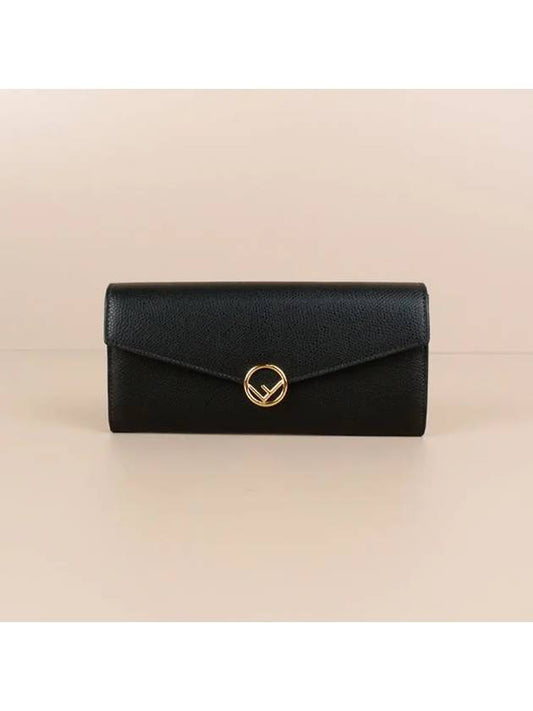 Logo Flap Long Wallet Black - FENDI - BALAAN 2