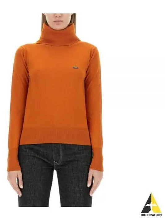 Bea ORB Embroidered Logo Turtleneck Orange - VIVIENNE WESTWOOD - BALAAN 2