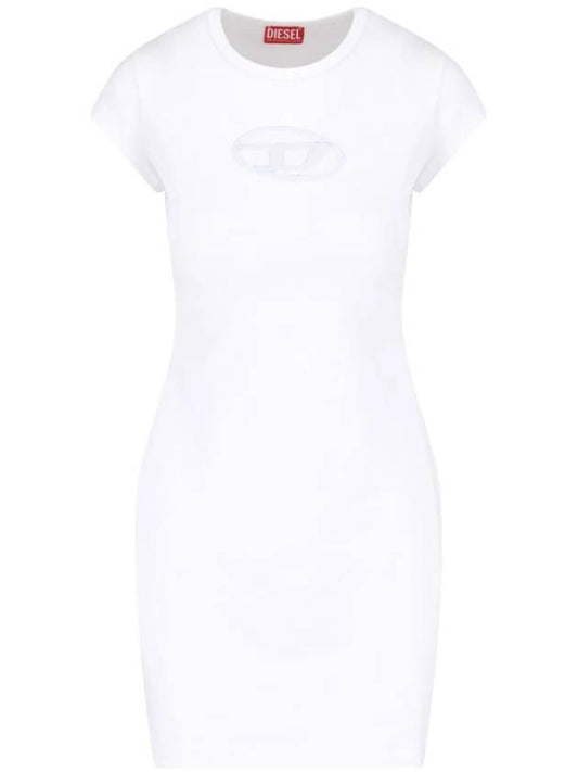 Women's D Angel Logo Cutout Short Dress White - DIESEL - BALAAN 1