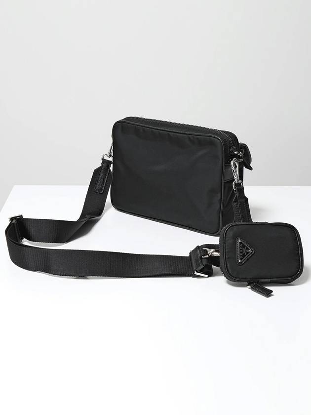 Re-Nylon Saffiano Leather Shoulder Bag Black - PRADA - BALAAN 7