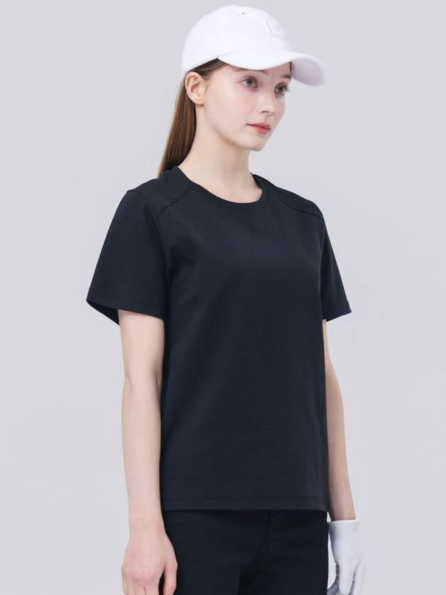 shoulder cut back logo point loose fit black short sleeve t-shirt DO3242TS01 - DOYOUKNOWMC GOLF WEAR - BALAAN 2