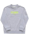 Kids Logo Print Sweatshirt Grey - FENDI - BALAAN 5