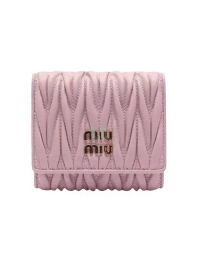 Matelasse Logo Nappa Leather Half Wallet Alabaster Pink - MIU MIU - BALAAN 2