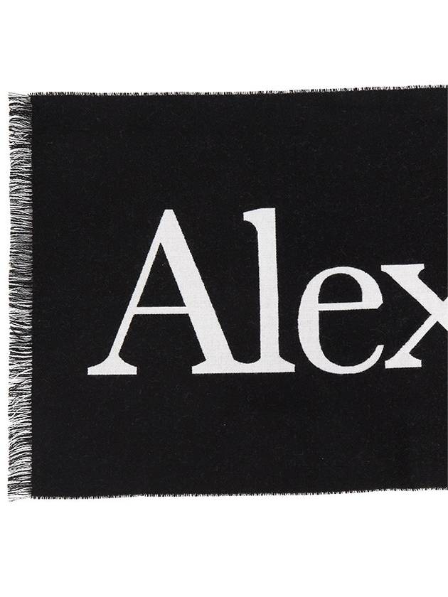 Men's Classic Logo Scarf Black - ALEXANDER MCQUEEN - BALAAN 8