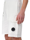 Light Fleece Utility Shorts White - CP COMPANY - BALAAN 5